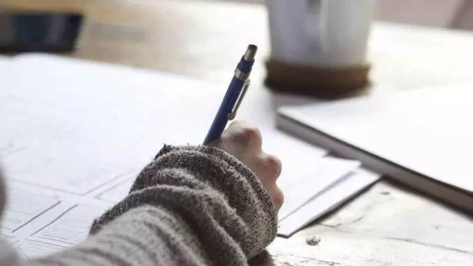 A hand writing