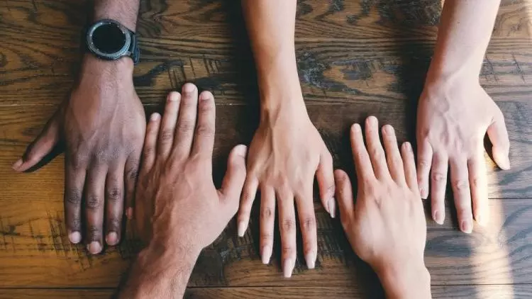 Hands on table