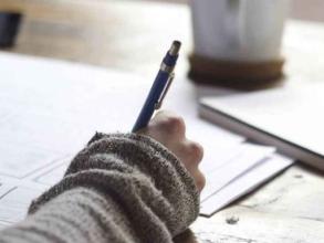 A hand writing