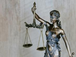 Statue holding scales